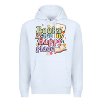 White books are my happy place Premium Hoodie - MaliasSmallBusiness