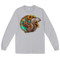 Moon Dust western squirrel with sunflowers Long Sleeve Tee - CowhideDigitalArt