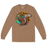 Toasted Coconut western squirrel with sunflowers Long Sleeve Tee - CowhideDigitalArt