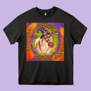 Halloween Pomeranian Dog Heavy Core Tee Designed By Lillyallendesigns