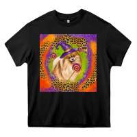 Black Halloween Pomeranian Dog Heavy Core Tee - LillyAllenDesigns