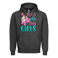 Charcoal Heather let's do this girls baseball Zipper Hoodie - BundleAndBundleShop