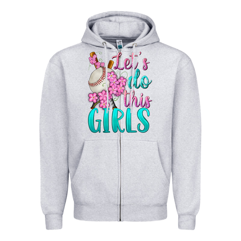 Let's Do This Girls Baseball Zipper Hoodie by BundleAndBundleShop | Teevron