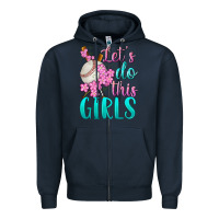 Navy let's do this girls baseball Zipper Hoodie - BundleAndBundleShop