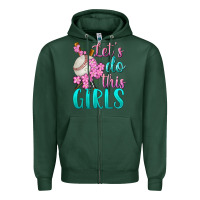 Sports Green let's do this girls baseball Zipper Hoodie - BundleAndBundleShop