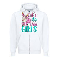 White let's do this girls baseball Zipper Hoodie - BundleAndBundleShop
