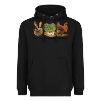 Black Peace Love New Hampshire Red Chicken Heavyweight Hoodie - LillyAllenDesigns