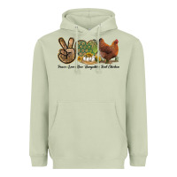 Matcha Peace Love New Hampshire Red Chicken Heavyweight Hoodie - LillyAllenDesigns