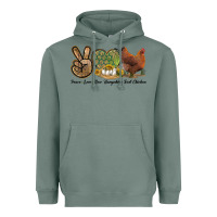 Sage Peace Love New Hampshire Red Chicken Heavyweight Hoodie - LillyAllenDesigns