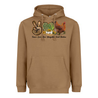 Toasted Coconut Peace Love New Hampshire Red Chicken Heavyweight Hoodie - LillyAllenDesigns