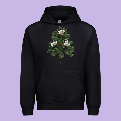 Magnolia Flower Illustrations Urban Hoodie Designed By Lillyallendesigns