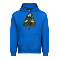 Cobalt Magnolia Flower Illustrations Urban Hoodie - LillyAllenDesigns