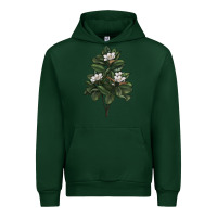Forest Green Magnolia Flower Illustrations Urban Hoodie - LillyAllenDesigns