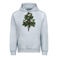 Heather Grey Magnolia Flower Illustrations Urban Hoodie - LillyAllenDesigns