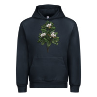 Navy Magnolia Flower Illustrations Urban Hoodie - LillyAllenDesigns