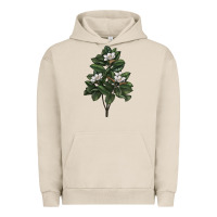 Pigment French Oak Magnolia Flower Illustrations Urban Hoodie - LillyAllenDesigns