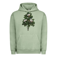 Pigment Oil Green Magnolia Flower Illustrations Urban Hoodie - LillyAllenDesigns