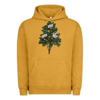 Pigment Peanut Butter Magnolia Flower Illustrations Urban Hoodie - LillyAllenDesigns