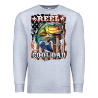 Heather Grey Reel Cool Dad Bass Premium Sweatshirt - LillyAllenDesigns