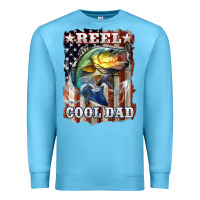 Ocean Blue Reel Cool Dad Bass Premium Sweatshirt - LillyAllenDesigns