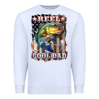 White Reel Cool Dad Bass Premium Sweatshirt - LillyAllenDesigns