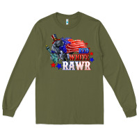 Army Green Red white rawr 4th of july Long Sleeve Tee - CowGirlArtShop