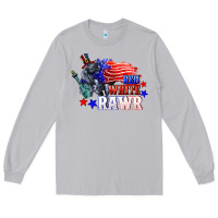 Moon Dust Red white rawr 4th of july Long Sleeve Tee - CowGirlArtShop