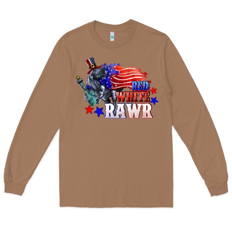 Red White Rawr 4th Of July Long Sleeve Tee by CowGirlArtShop | Teevron