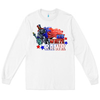 White Red white rawr 4th of july Long Sleeve Tee - CowGirlArtShop