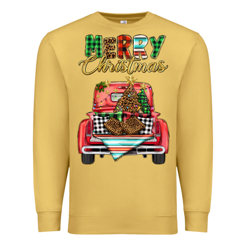 Merry Christmas Truck Premium Sweatshirt by BarkalooDesign | Teevron