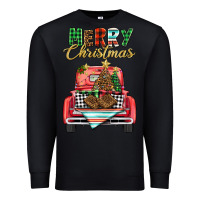 Black merry christmas truck Premium Sweatshirt - BarkalooDesign