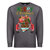 Charcoal Heather merry christmas truck Premium Sweatshirt - BarkalooDesign