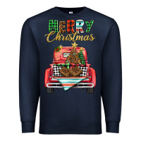Navy merry christmas truck Premium Sweatshirt - BarkalooDesign