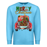 Ocean Blue merry christmas truck Premium Sweatshirt - BarkalooDesign