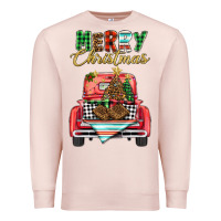 Pale Pink merry christmas truck Premium Sweatshirt - BarkalooDesign