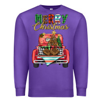 Purple merry christmas truck Premium Sweatshirt - BarkalooDesign