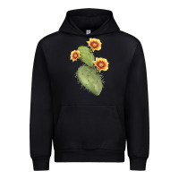 Black Opuntia Phaeacantha Cactus Urban Hoodie - LillyAllenDesigns