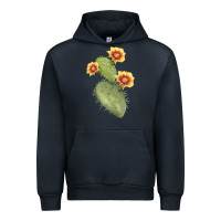 Navy Opuntia Phaeacantha Cactus Urban Hoodie - LillyAllenDesigns