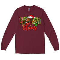 Burgundy christmas sassy claus Long Sleeve Tee - FaDigitalArtStudio