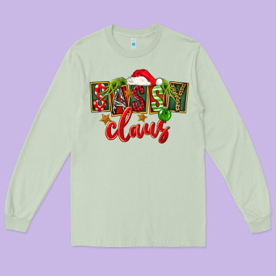 Christmas Sassy Claus Long Sleeve Tee Designed By Fadigitalartstudio