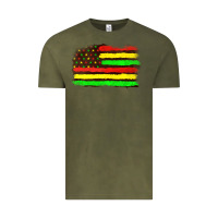 Vintage Olive juneteenth flag Vintage Tee - texasbilliewilder