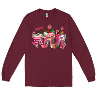 Burgundy pink christmas teeth Long Sleeve Tee - AdoDesignShop