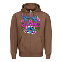Chestnut preview flower stitch 5th grade Zipper Hoodie - AdoDesignShop