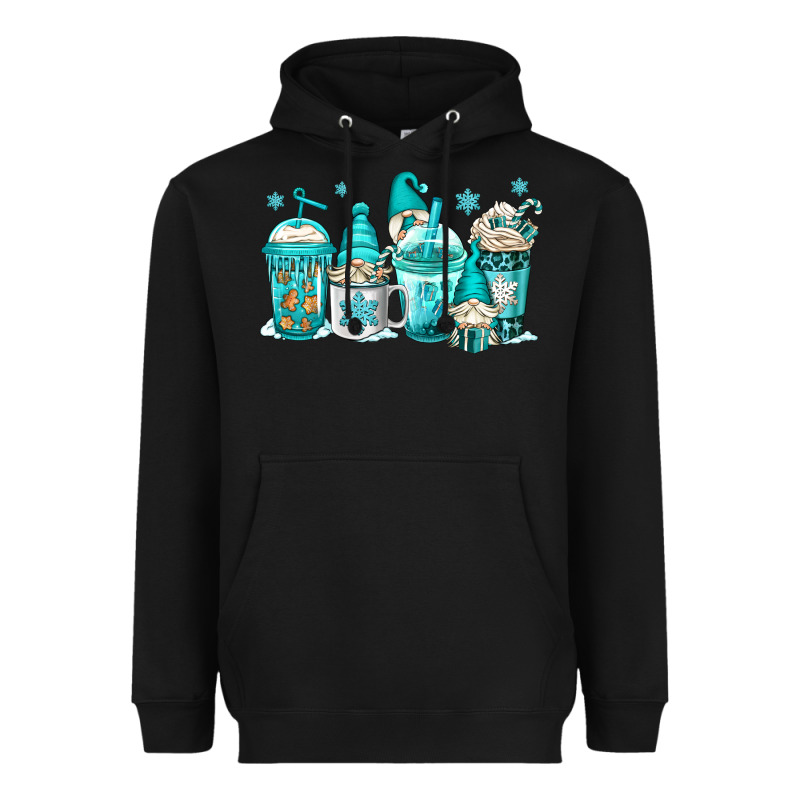 Winter Christmas Gnomes Coffee Cups Heavyweight Hoodie by Jasminsmagicworld | Teevron