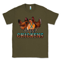 Army Green crazychickens Classic Tee - CowhideDigitalArt
