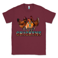 Burgundy crazychickens Classic Tee - CowhideDigitalArt