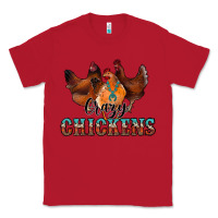 Red crazychickens Classic Tee - CowhideDigitalArt