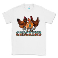 White crazychickens Classic Tee - CowhideDigitalArt