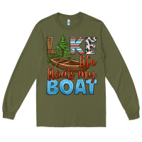Army Green lake life floats my boat Long Sleeve Tee - HRA Design Shop