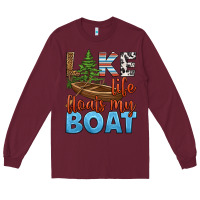 Burgundy lake life floats my boat Long Sleeve Tee - HRA Design Shop